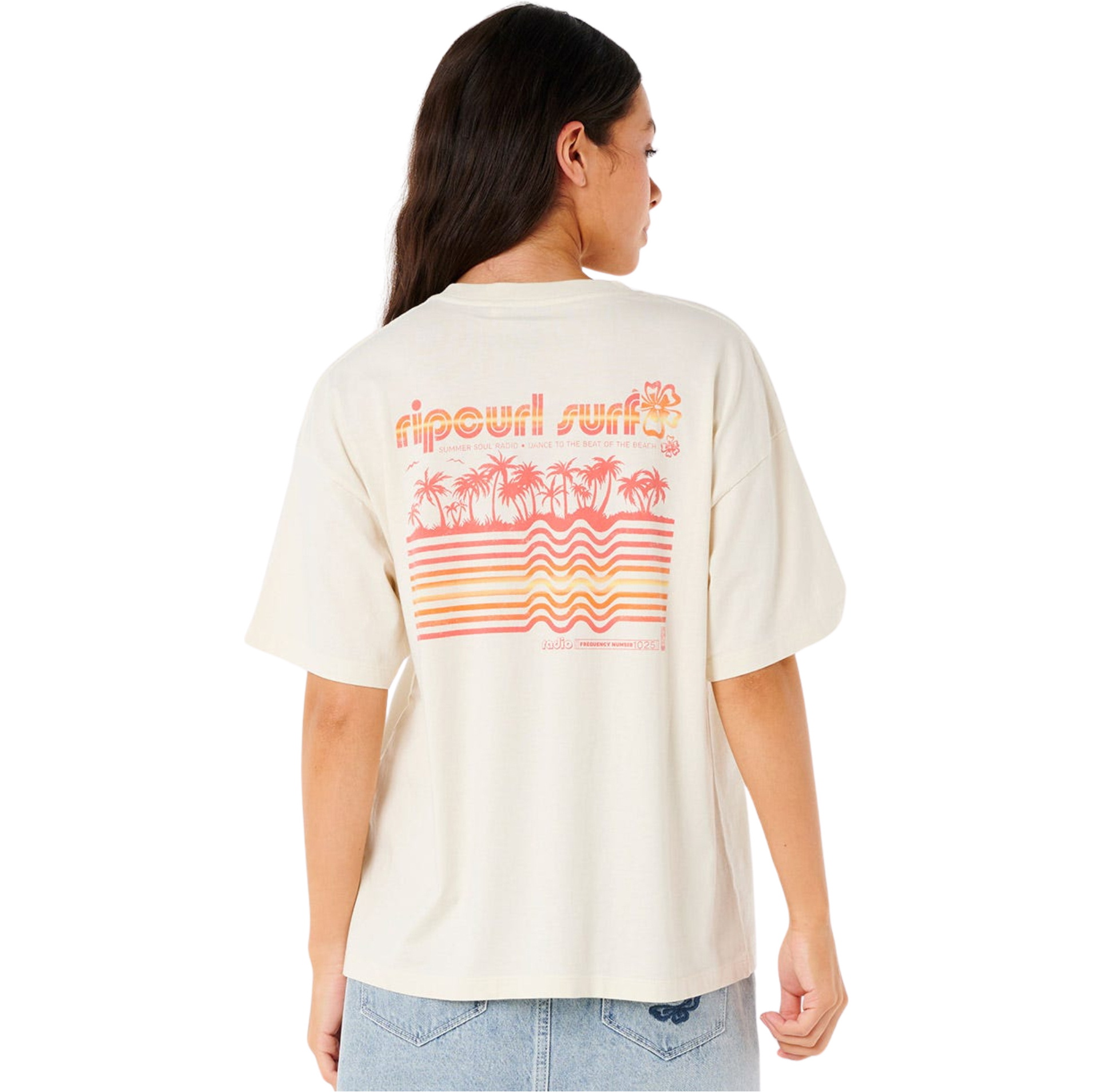 2025 Rip Curl T-shirt Neon Isles Heritage Tee 0IHWTE - Bone